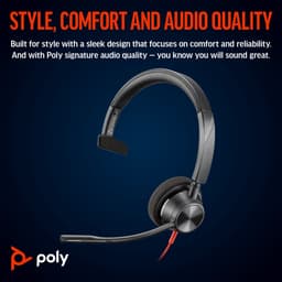 HP Poly Blackwire C3310-M – On-ear headset – Mono – Zwart – Ruisonderdrukking — thumbnail 5