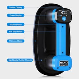 Accu-zuiger voor tegels en glas met LCD-display - 2 motoren en 300 kg zuigkracht — thumbnail 5