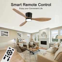 Plafondventilator met LED-lamp en afstandsbediening - Stille ventilator met omkeerbare functie en 6 snelheden — thumbnail 3