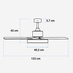 Plafondventilator met LED-lamp en afstandsbediening - 122 cm, 60 W, 6 snelheden, stille DC-motor — thumbnail 3