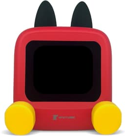 Wedjis Retro Mili-TV – Digitale Klok & Bluetooth Speaker – Smart display – Kunststof – Dimbaar scherm – Cadeaus voor vrouwen – Rood/Geel — thumbnail 1
