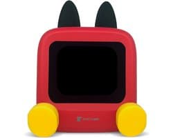 Wedjis Retro Mili-TV – Digitale Klok & Bluetooth Speaker – Smart display – Kunststof – Dimbaar scherm – Cadeaus voor vrouwen – Rood/Geel