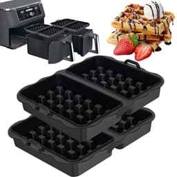 Siliconen Luchtfriteuse Voeringen - 2 Stuks Herbruikbare Wafel Inserts voor Heteluchtfriteuse — thumbnail 1
