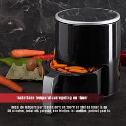 MMP® Mini airfryer - Airfryer - Airfryer klein - Zwart - 28cm x 22cm x 29cm — thumbnail 3