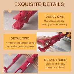 2-in-1 anti-verbrandingsklemmen voor kommen, multifunctionele anti-verbrandingstang, hittebestendige siliconen handgreep voor hete platen, ovenklem, voor kom en bord (rood) - Cyslmuk® — thumbnail 3