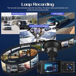 Dash Cam 1080P met 3 Kanalen, WiFi en Nachtzicht - Volledige HD Autobewakingscamera — thumbnail 2
