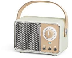 Retro Bluetooth-luidspreker, vintage decoratie, draadloze Bluetooth-luidsprekers, schattige ouderwetse stijl voor keuken, bureau, slaapkamer, kantoor, feest, buiten, kawaii-accessoires (rookgroen)