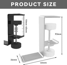 Hoofdtelefoonhouder Aluminium Standaard - Gaming, Onder Bureau, Klem, Zilver — thumbnail 5