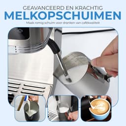 NovaWare® Espressomachine – 20 Bar - Pistonmachine met stoompijpje - Kopjesverwarmer - Coffee Machine - RVS — thumbnail 5