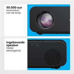 Auronic Beamer 10.000 Lumen - WiFi Projector - 1080P Full HD Streamen vanaf je telefoon - Smart Mini Beamer - HDMI-kabel - Afstandsbediening - Zwart — thumbnail 4
