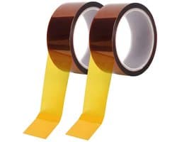 Techidna® - Hittebestendige Kapton Tape - 40mm x 66m (2x33m) - Polyimide Tape voor 3D-Printer, Sublimatie, Solderen & Isolatie