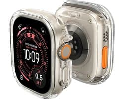 Hoesje - Geschikt voor Apple Watch Ultra 3 (49 mm) - Extra Sterk - Siliconen Case Cover - Smartwatch Full Bumper Hoes - Transparant