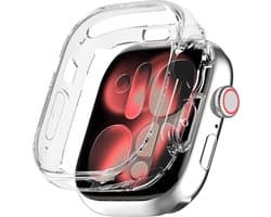 Hoesje - Geschikt voor Apple Watch 11 (42 mm) - Extra Sterk - Siliconen Case Cover - Smartwatch Full Bumper Hoes - Transparant