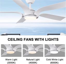 Dimbare Plafondventilator met LED Licht en Afstandsbediening - 142 cm 3 Kleurtemperaturen — thumbnail 5