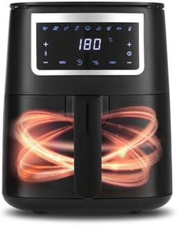 Airfryer - Heteluchtfriteuse 4 Liter met Touchscreen - Airfryer met 9 Functies en 8 Programma's - Vetarm Frituren, Bakken en Grillen - Inclusief Vaatwasserbestendige Accessoires - Geschikt voor 4 Personen — thumbnail 3