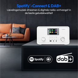 MEDION P85027 Internetradio (DAB Plus, FM-radio, Spotify Connect, WLAN, Bluetooth, Streaming, Equalizer, Kleurenbeeldscherm, USB, AUX, Wekker, Sluimerfunctie, Slaaptimer), MD88069, wit — thumbnail 4