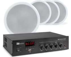 Geluidsinstallatie met PDM25 100V versterker met Bluetooth & 4 CSPB5 plafondspeakers