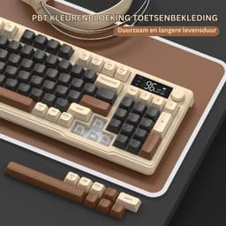 Mechanical Keyboard - Mechanisch Toetsenbord Gaming - Crème en bruin — thumbnail 5
