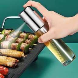 100 ml oliesprayfles - spray bottle - kookoliespray - airfryer- en grillaccessoire - navulbare olie- en azijnfles - glas en roestvrij staal — thumbnail 3