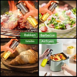 Vitdipy - Olijfolie Sprayer - Oliefles - 100ML - Incl. borstel en olieborstel - Met weegschaal - Navulbaar - Voor Airfryer, BBQ & Bakken — thumbnail 6