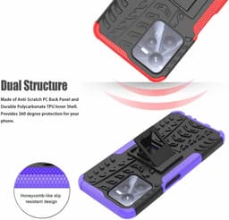 Robuuste Shell Hoesje voor smartphones in Groen - Dubbellaags Armor Cover voor optimale bescherming - Anti-kras PC en Schokbestendig TPU materiaal - Inclusief Opvouwbare Houder voor extra gemak — thumbnail 5