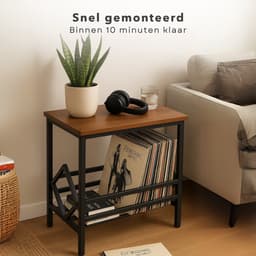 Cheqo® LP Opbergsysteem - Bijzet Tafel - Vinyl Houder - Platenrek - Platenhouder - Bijzettafel - Platenkast - Platenstandaard LP Rek - Platenspeler Meubel - Metaal MDF — thumbnail 5