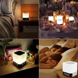 EXCITAT Nachtlampje - Wake up Light - Luidsprekers boxen - Bluetooth luidspreker - Wekker - Draagbare - Dimbaar - Aanraakkleurverandering — thumbnail 2