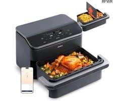 RFWR® Twee Kamers Heteluchtfriteuse met 10 Liter Capaciteit en Dual Blaze Technologie