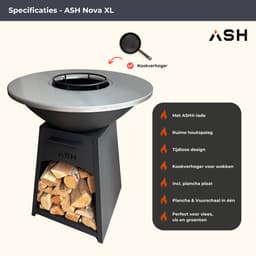ASH - Nova - XL - Plancha barbecue met grillring - Buitenkoken - Plancha BBQ - Plancha Bakken - Zwart - Grillring — thumbnail 4