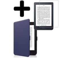 Hoes Geschikt voor Kobo Nia - E-reader Bescherm Hoesje Case Sleep Cover Met Screenprotector - Hoes Geschikt voor Kobo Nia Hoesje - Donkerblauw