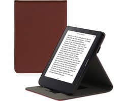 kwmobile e-reader hoesje geschikt voor Kobo Clara 2E hoes - E reader flip case van kunstleer - Ereader cover met handgrip en stand - In braam