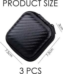 Ronte - Opbergdoos voor hoofdtelefoon, harde beschermhoes - Set van 3 - Opbergdoos voor mini-hoofdtelefoon - Vierkante beschermbox - Hoofdtelefoontas — thumbnail 4