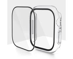 Screenprotector case - geschikt voor Apple Watch 10 / 11 46mm - full cover hoesje - gehard glas - 46 mm - volledige bescherming - transparant