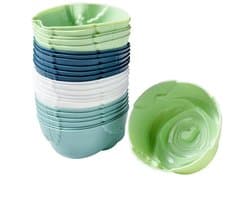 Taartvormpjes - 6,5*6,5*3 cm - Set van 24 - Siliconen taartvormpjes - Bakvormen - Antiaanbaklaag - Geschikt voor het maken van muffins, taarten, gebak en pudding - Herbruikbare muffinvormpjes - Geschikt voor ovens en airfryers - Roosvormig