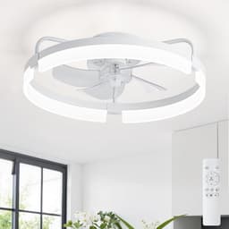 Stille Inbouw Plafondventilator met LED Verlichting - 50cm DC-Motor, 6 Snelheden, 3 Kleurstanden & Dimbaar Licht — thumbnail 2