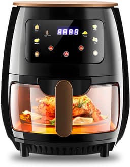 Grote Heteluchtfriteuse 6L met Glazen Kijkvenster en Touchscreen - Gezond Frituren zonder Olie — thumbnail 1