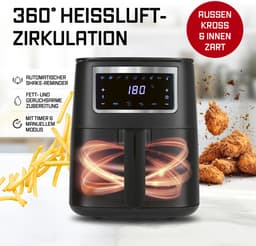 GOURMETmaxx 4L Airfryer heteluchtfriteuse met touchscreen 9 functies 8 programma’s – minibakoven, bijna zonder olie braden, spijltjes geschikt voor afwas — thumbnail 6