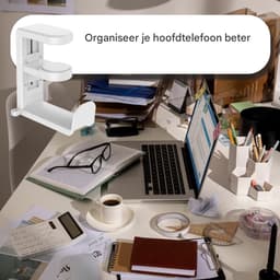 longziming -Klembevestigde Headset Houder voor Bureau – Draaibare 360° Koptelefoon Haak – Punch-free Ophangrek voor Hoofdtelefoons, Gaming Headsets & Accessoires – Handige Opslag voor Werkplek — thumbnail 5