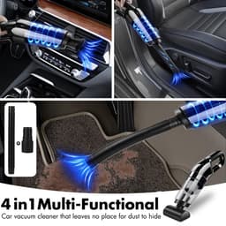 Sterke handstofzuiger, 10000 Pa mini handstofzuiger voor in de auto, multifunctioneel, lichtgewicht, draagbare autostofzuiger, draadloos met 3 HEPA-filters, batterij, natte en droge handen — thumbnail 3