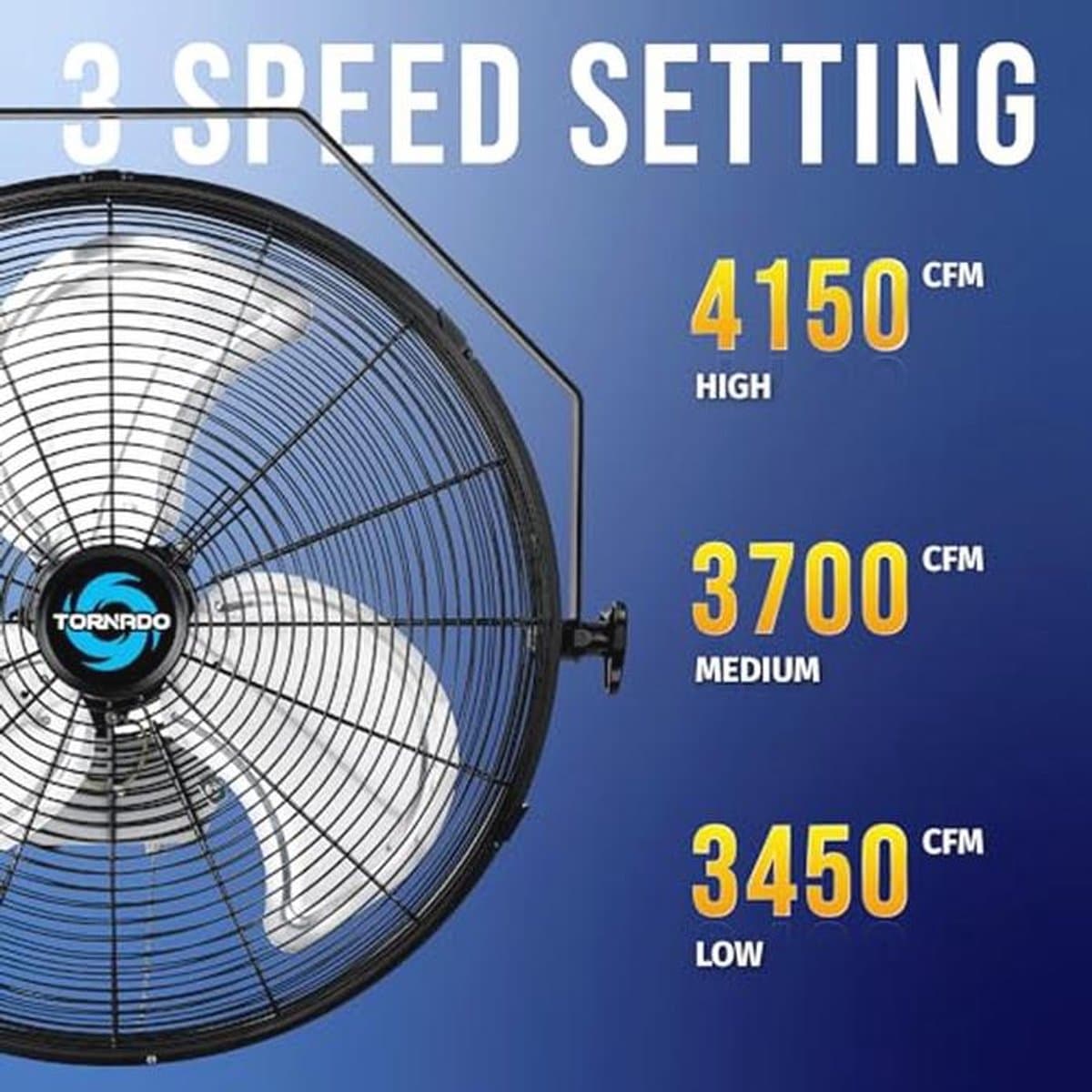 Industriële Wandventilator - 4000 CFM, 3 Snelheden, 16 Meter Kabel voor Commercieel en Industrieel Gebruik — afbeelding 1