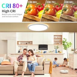 Dimbare Plafondlamp met Afstandsbediening - 24W LED Lamp voor Slaapkamer en Woonkamer — thumbnail 5