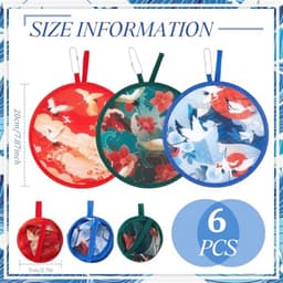6 Stuks Ronde Opvouwbare Draagbare Ventilator in Japanse Stijl voor Zomerfeesten en Huwelijkscadeaus — thumbnail 5