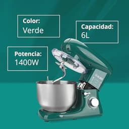 Keukenmachine met 7 accessoires voor veelzijdig koken - Groen - 6 Liter — thumbnail 5