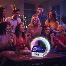 longziming -Bluetooth Speaker – Digitale Klok Slaapkamer – Bluetooth Speaker met Draadloos Opladen 15W – Bluetooth 5.3 – 3D Geluid – LED Sfeerverlichting met Digitale Klok en Telefoonhouder – Multifunctionele Bureau Speaker – wit — thumbnail 2