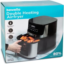 Airfryer XXL – 7,5 Liter – Bodem En Boven Verwarming – 2000 Watt – Olievrij Frituren – Kijkvenster – Timerfunctie – Non Stick Bakmand – Zwart – 230V – 1 Stuk [BW1002C] — thumbnail 2