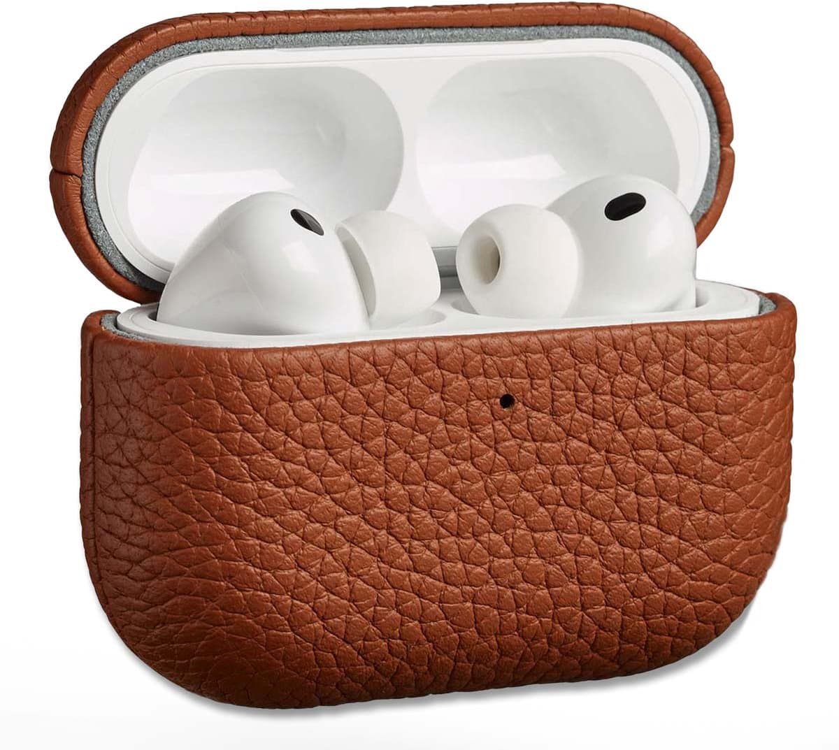 Accezz Echt Leren Case - Hoesje geschikt voor AirPods Pro 3 - Cognac — afbeelding 1