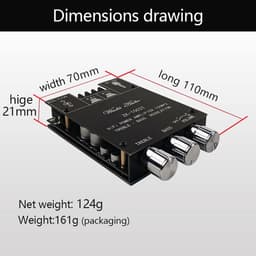 Krachtige Bluetooth 5.0 Stereo Versterker Bord 2x100W HiFi Audio Module met Bas en Treble Regeling — thumbnail 2
