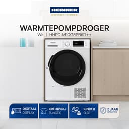 Heinner HHPD-M10G5PBKD++ Warmtepompdroger - 10 kg - 16 Programma’s - Anti-kreuk - LED-display - 5 Jaar Garantie — thumbnail 8