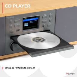 Internetradio - Audizio Avola alles-in-één radio met Bluetooth - DAB+/FM - CD speler - Bamboe — thumbnail 5