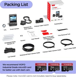 VIOFO A329SW 3CH - 4K 60FPS Dashcam - Inclusief CPL filter, interieur- en waterdichte achtercamera - 2025 — thumbnail 4